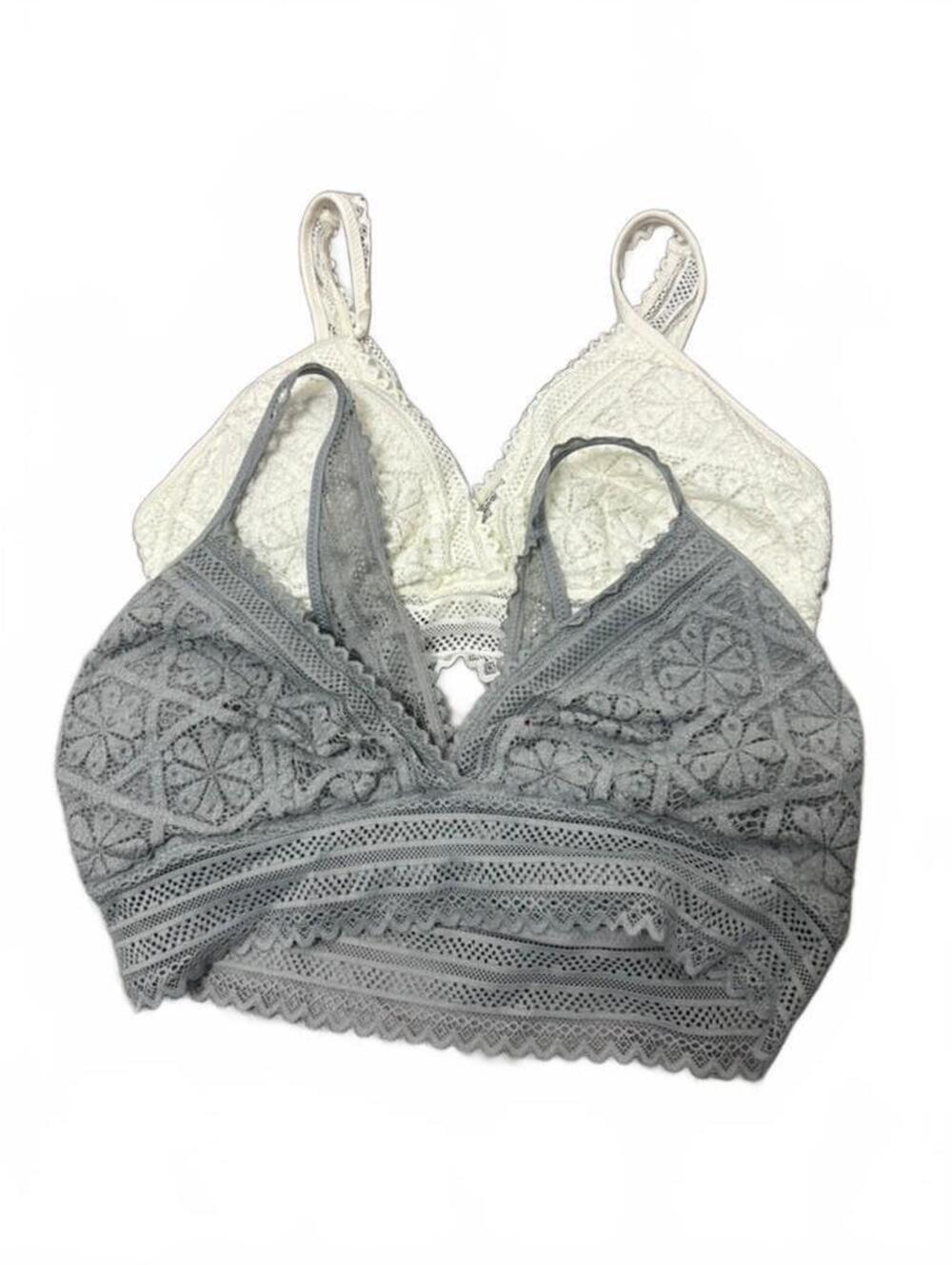 Pack of 2 Aerie Women's Sz M Lace Lightly Padded Bralettes (2003)